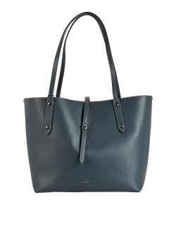 Market Tote, Leather, Blue, 58849, DB, 2*